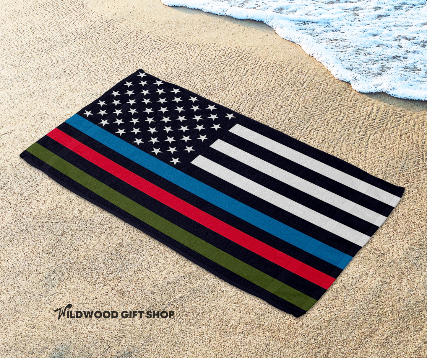 Police Fire Military Beach Towel (30x60)