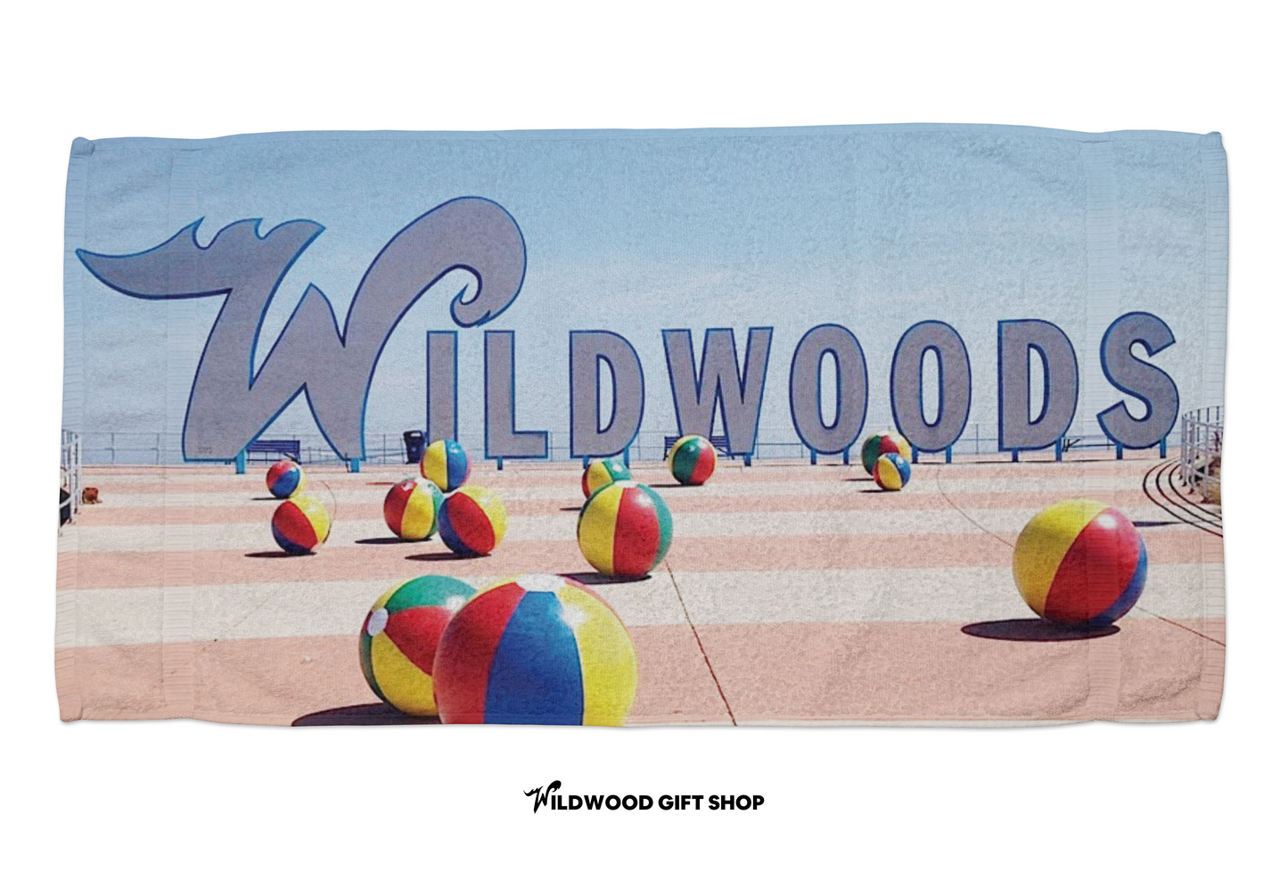 Wildwoods Beach Ball Sign Towel - Wildwood Gift Shop