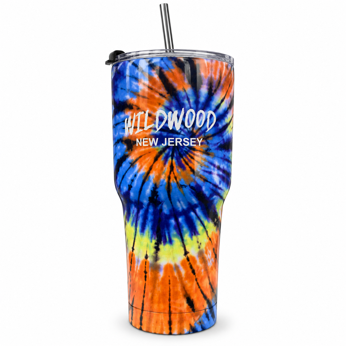 Orange & Blue Spiral Tumbler