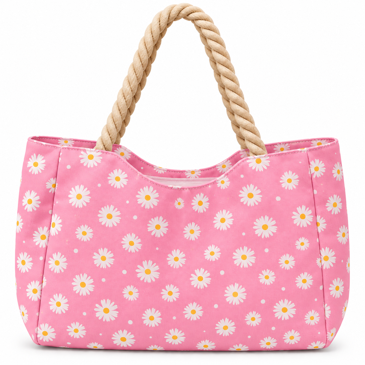 Daisy Pattern Rope Tote