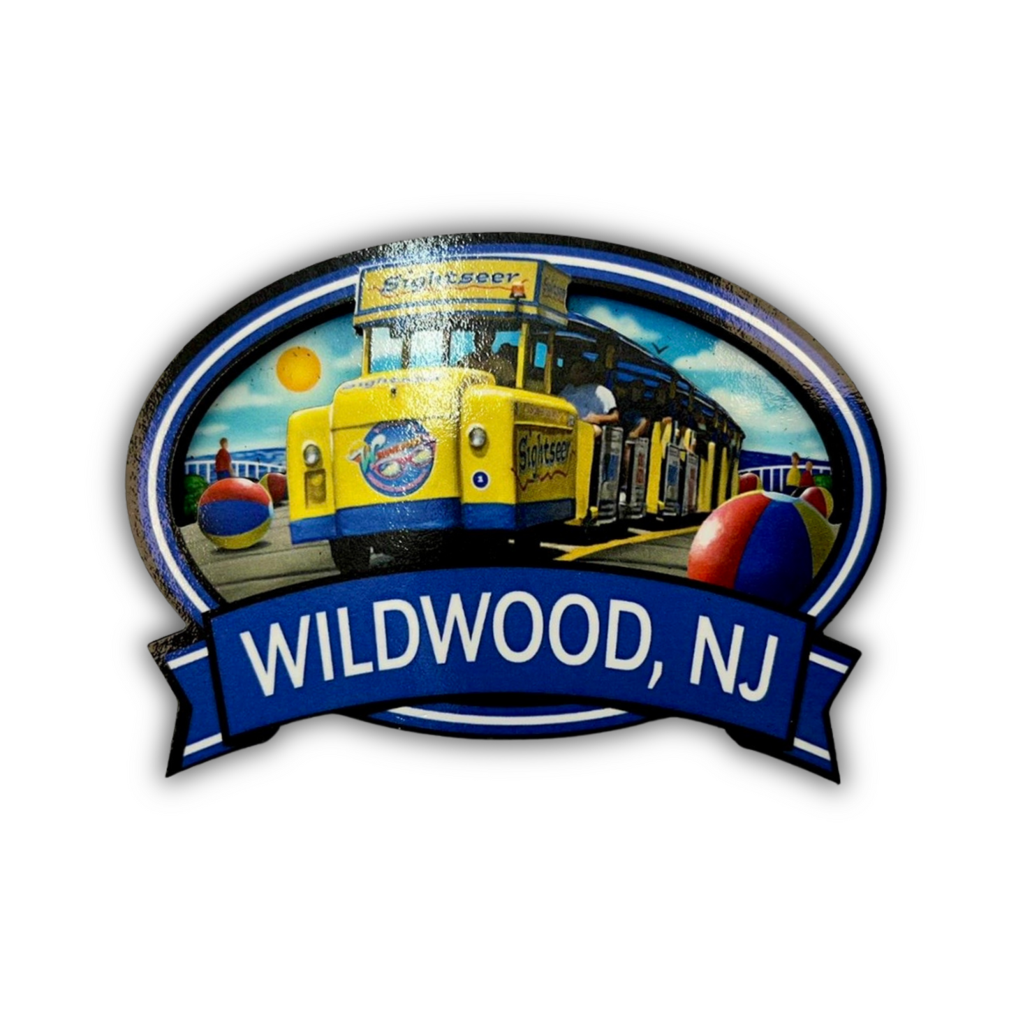 Wooden Wildwood Tramcar magnet