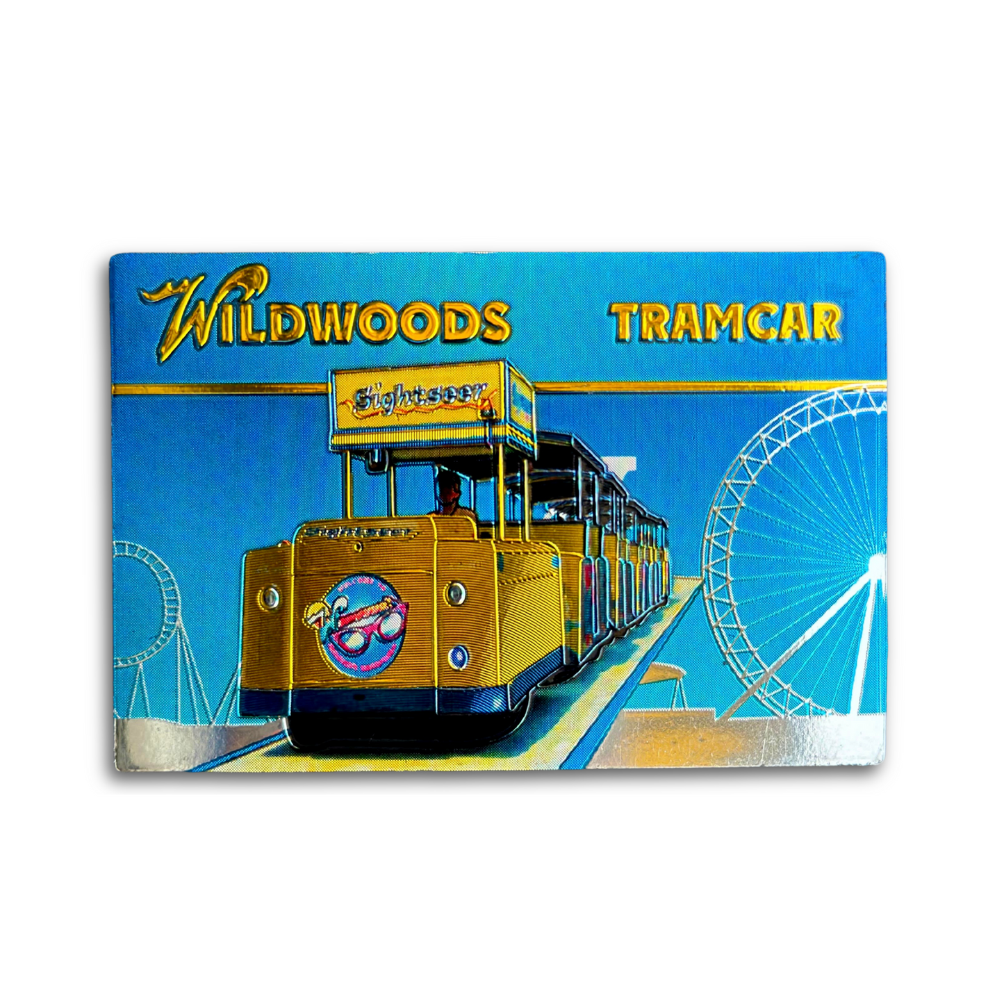 Tramcar on a boardwalk magnet