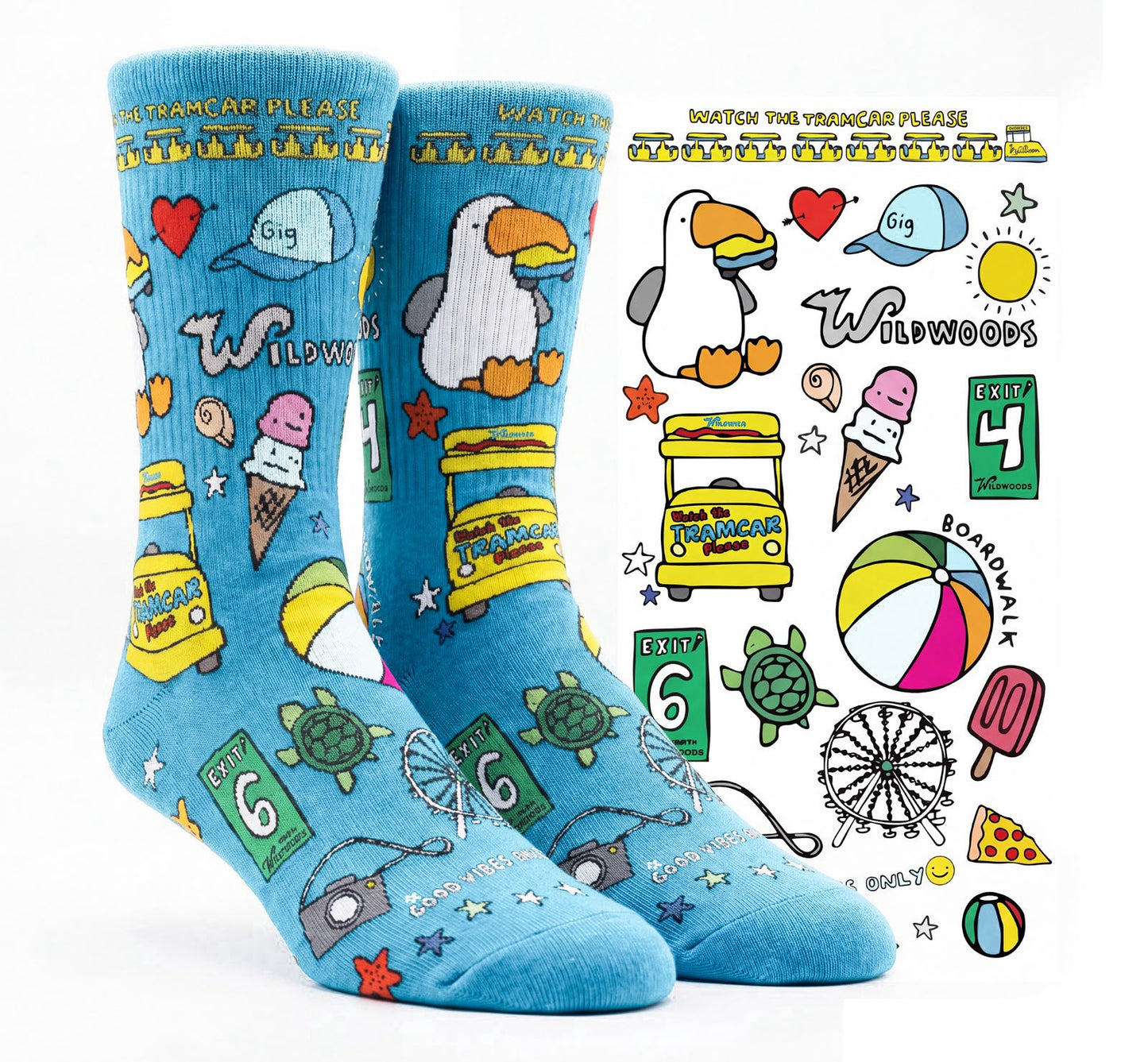 Wildwood Collage Socks