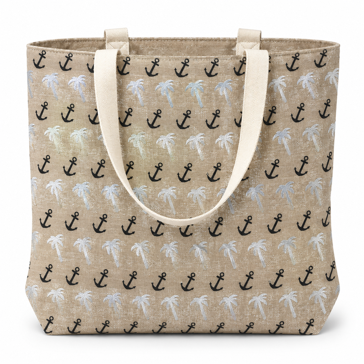 Tropical Palms & Anchors Pattern Tote