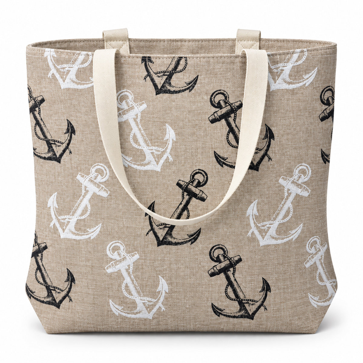 Classic Monochromatic Anchor Pattern Tote