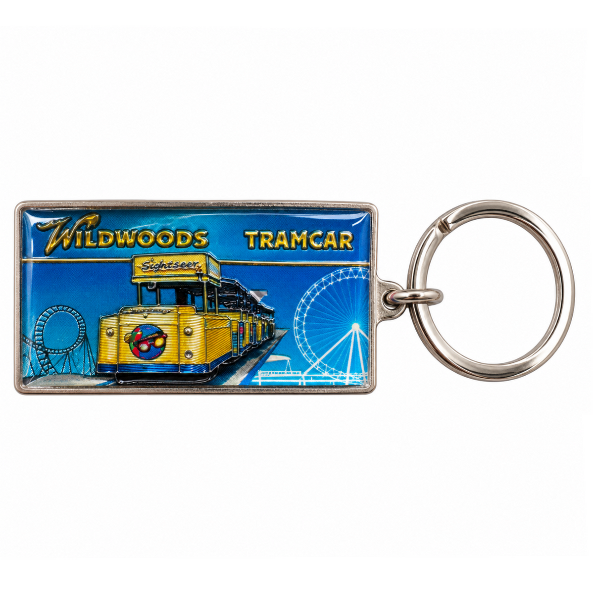 Tramcar on a boardwalk Keychain