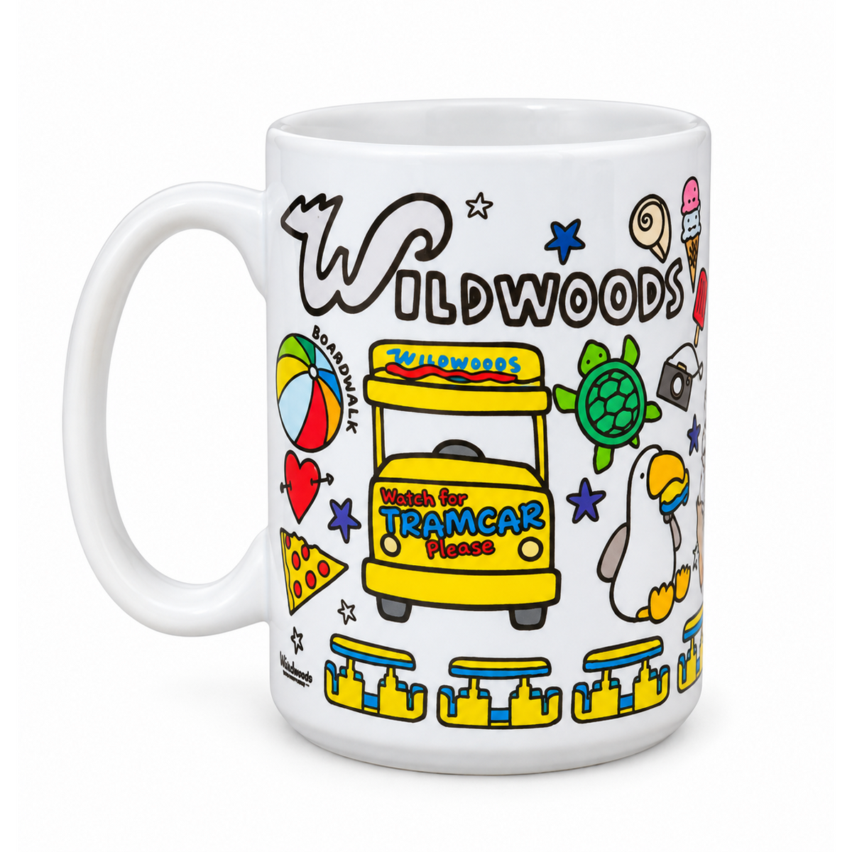 Wildwood Tramcar Collage Mug
