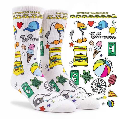 Wildwood Collage Socks