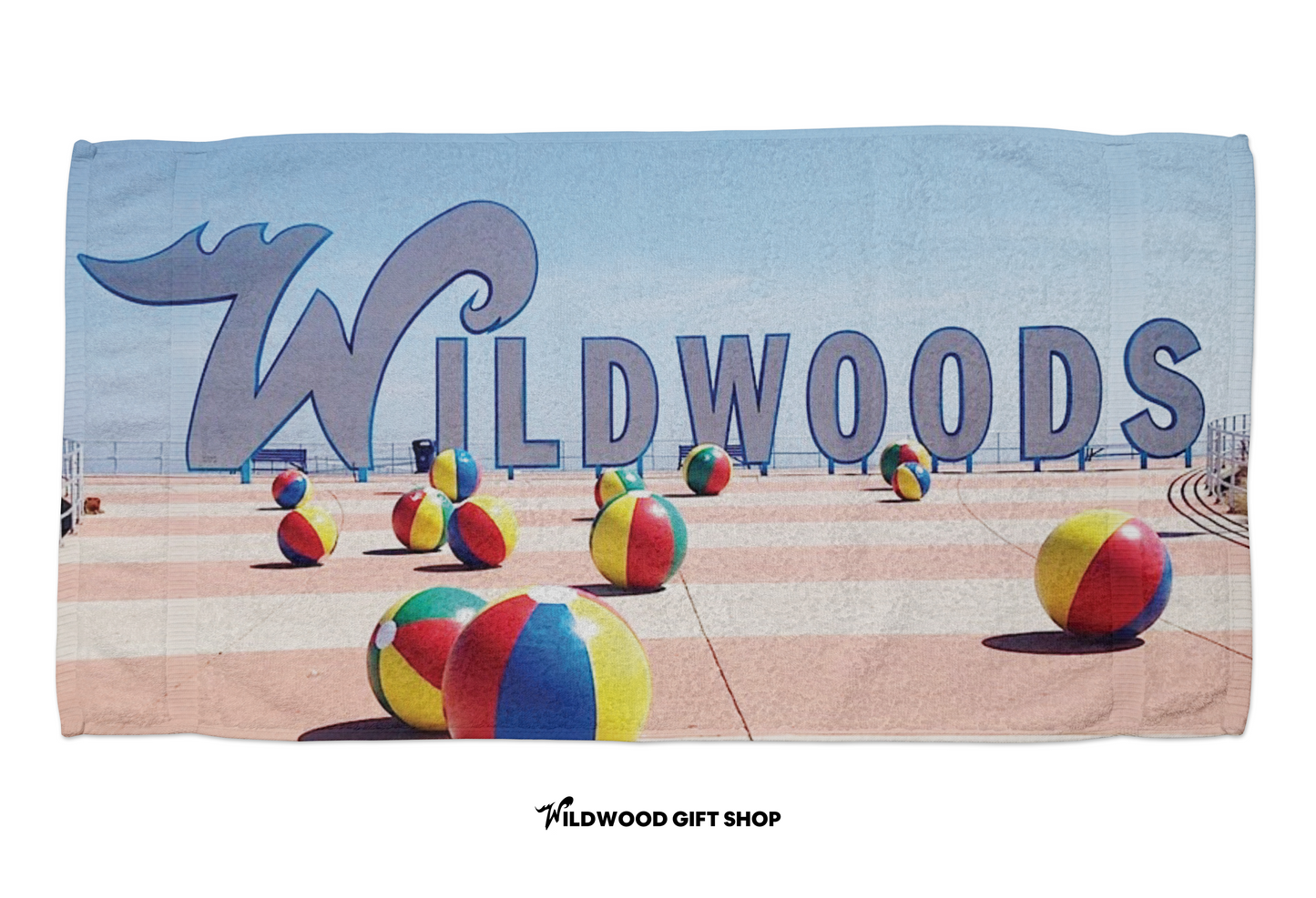 Wildwoods Beach Ball Sign Towel