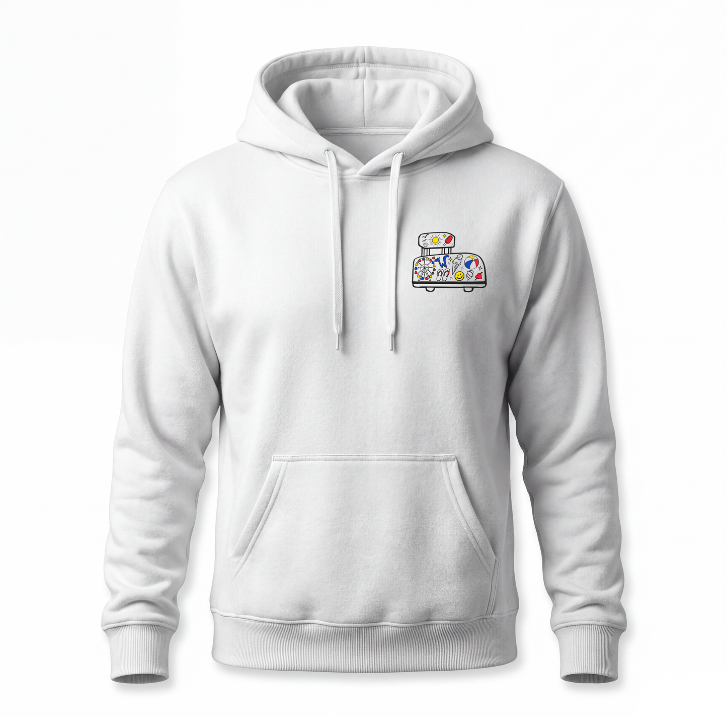 Wildwood Tramcar Collage Screen Printed Hoodie