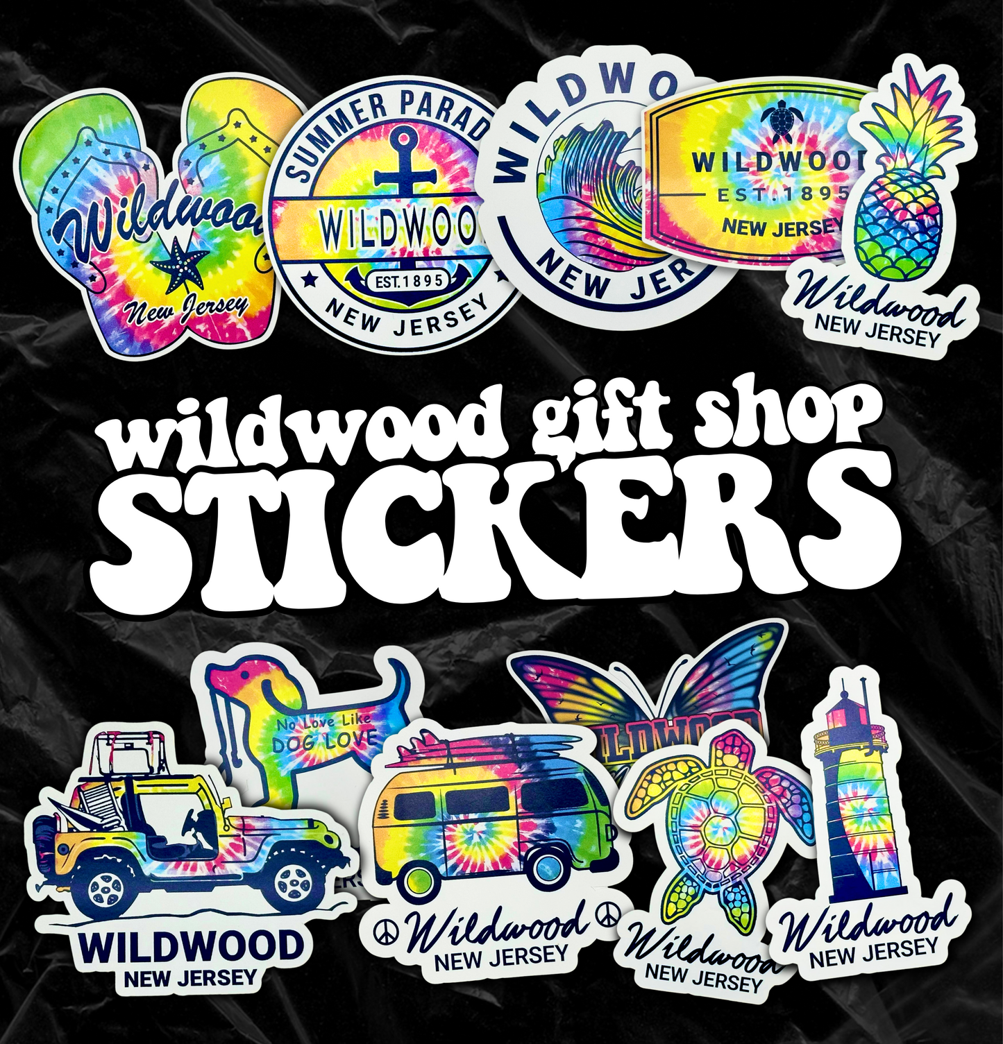 Tie Dye Wildwood Stickers