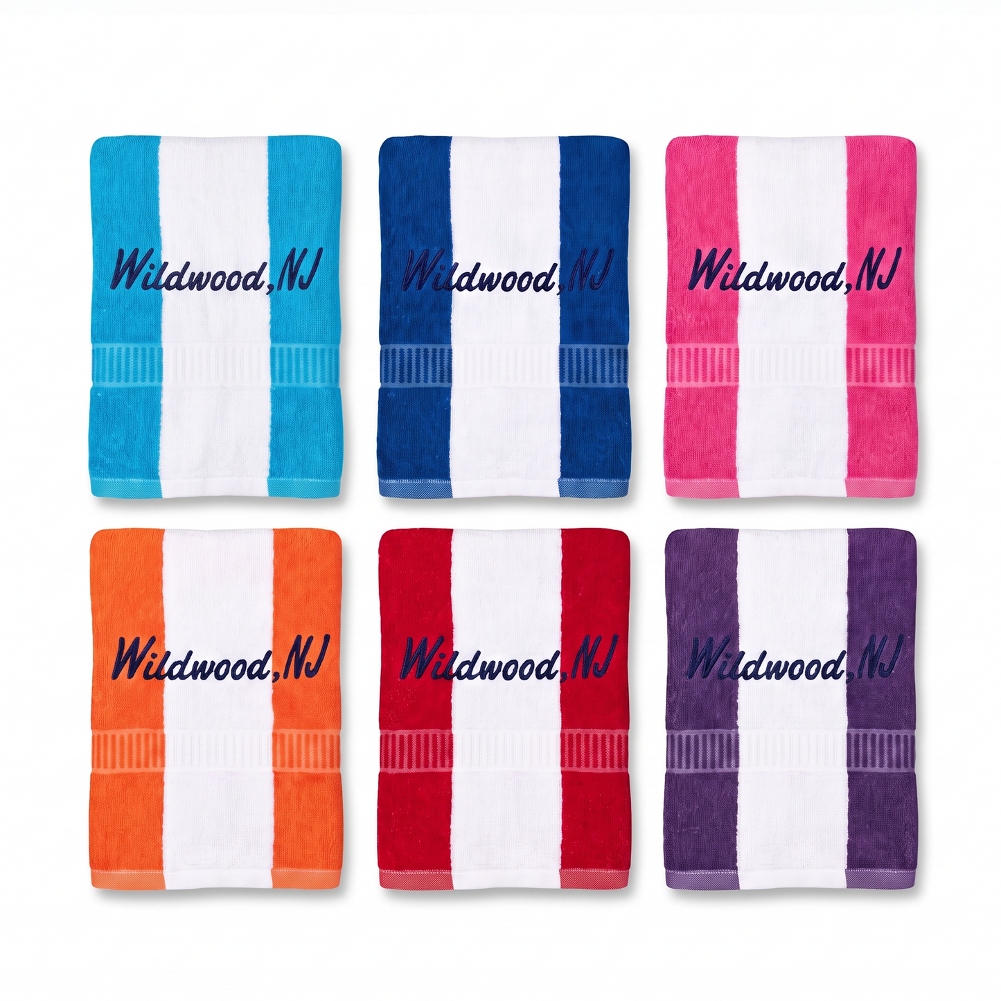 Wildwood NJ Striped Beach Towel – 28x58
