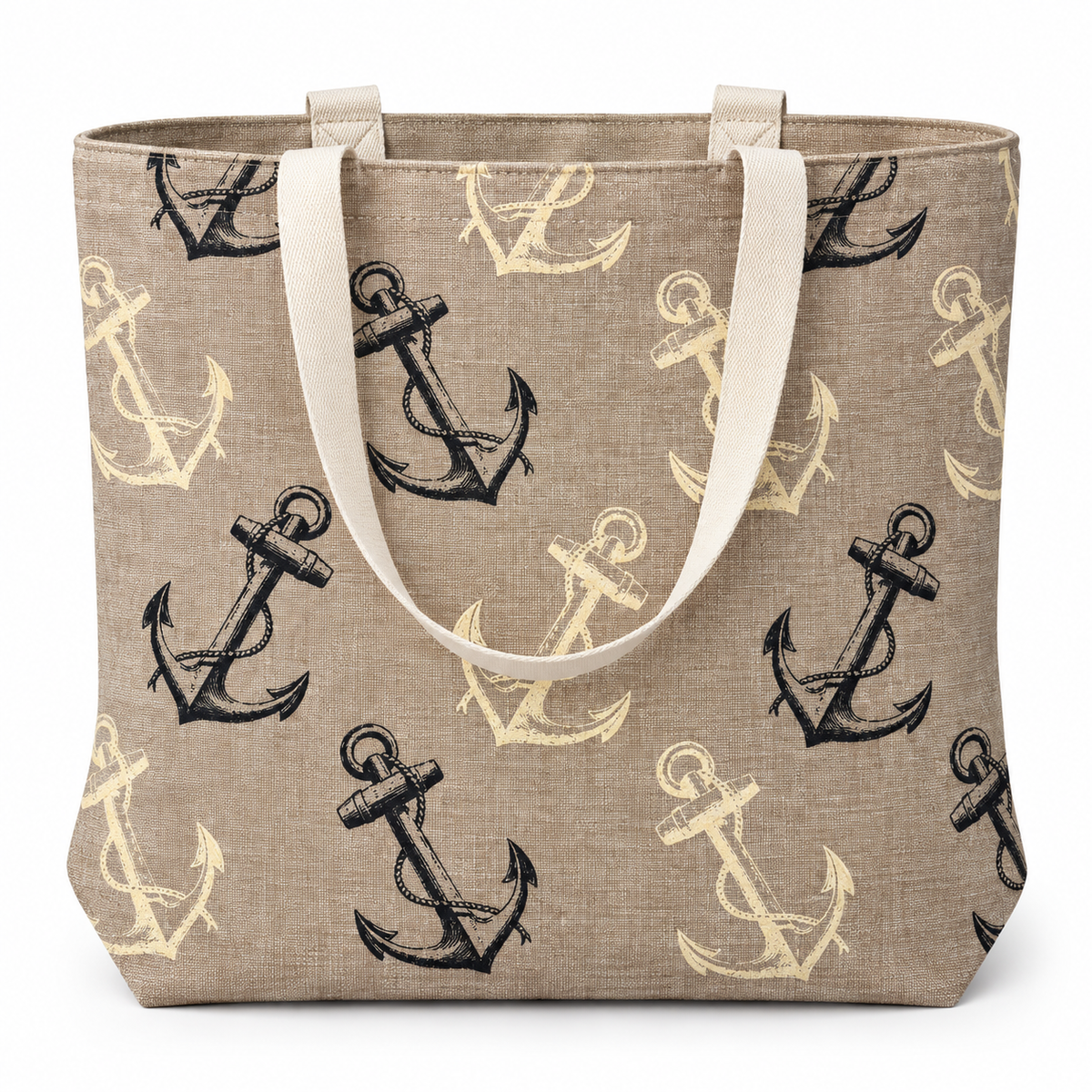 Vintage Gold & Black Anchor Repeat Tote