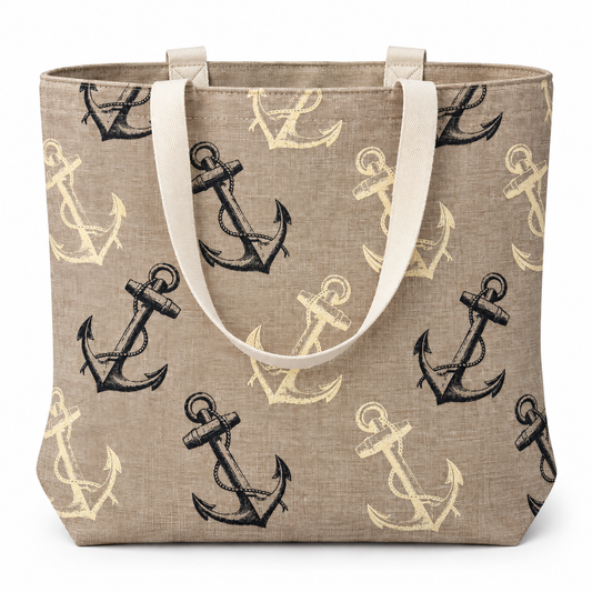 Vintage Gold & Black Anchor Repeat Tote
