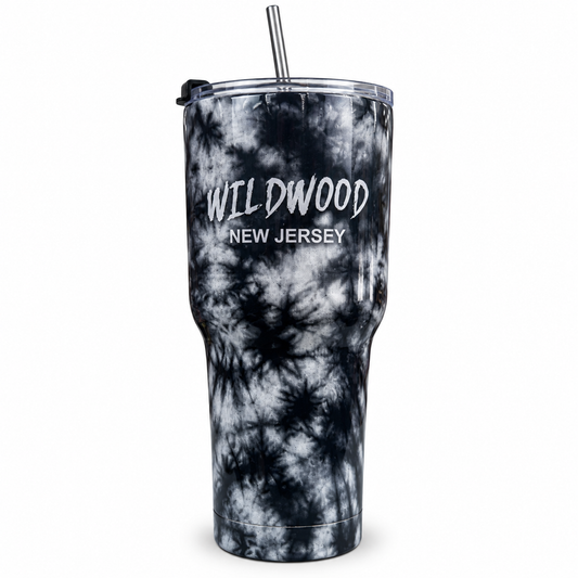 Black & Grey Tie-Dye Tumbler