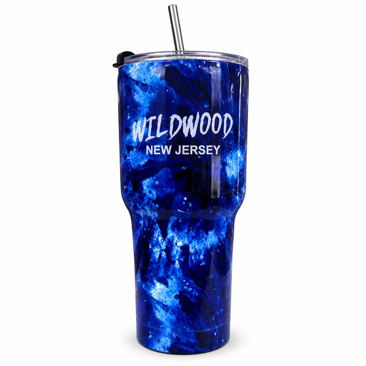Deep Blue Tie-Dye Tumbler