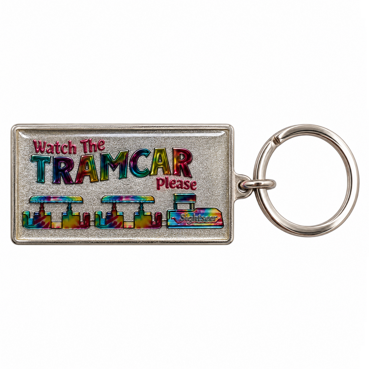 Tramcar Tie-Dye Keychain